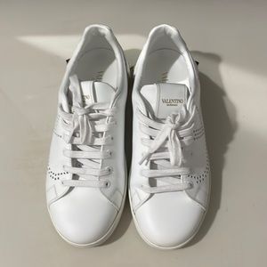Valentino leather sneakers, color white, size 36 1/2